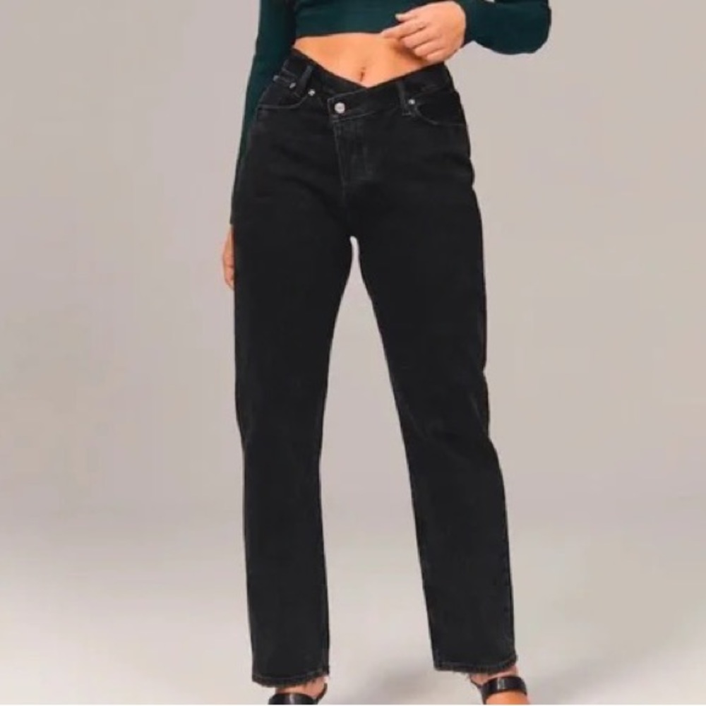 Abercrombie & Fitch criss cross waist dad jean NWOT